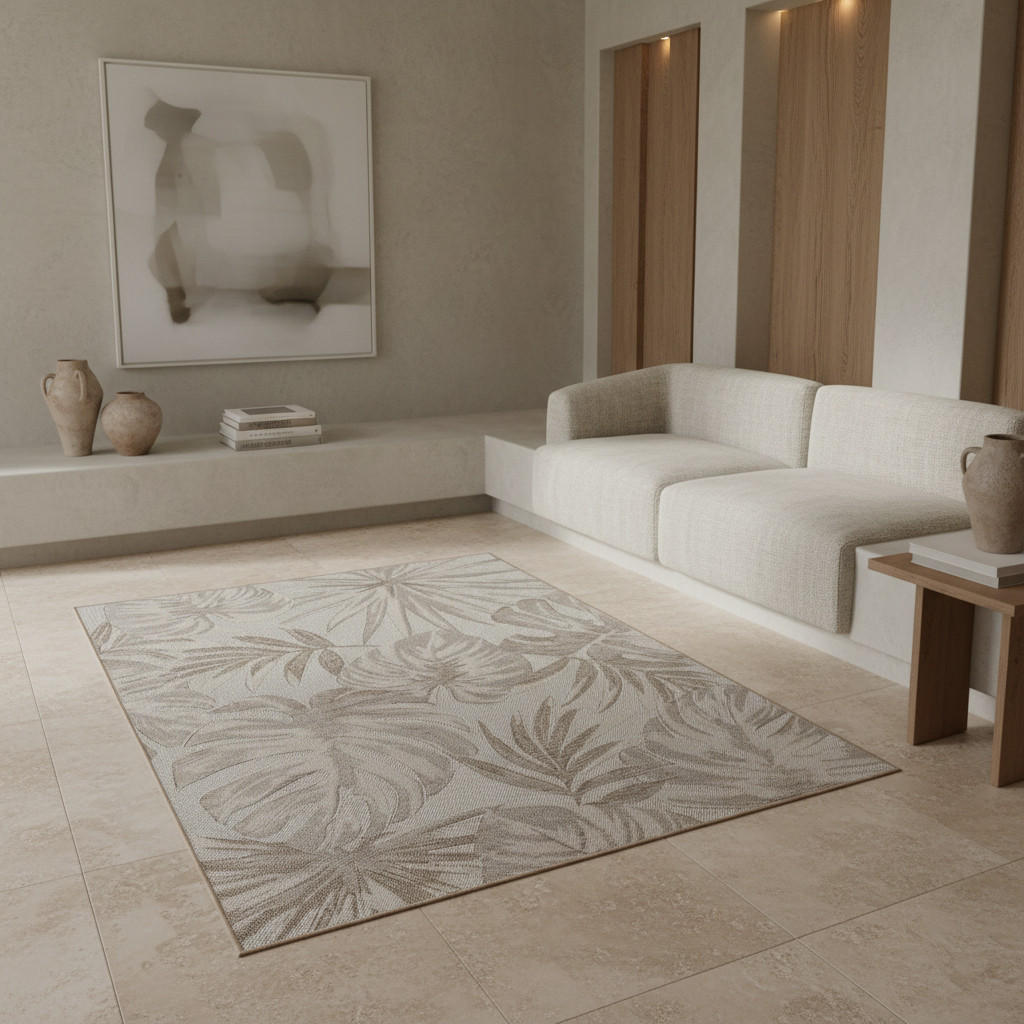 Thumbnail - Kadima Design Balkonteppich, Beige, Textil, Floral, Rechteckig, 200x290 cm, pflegeleicht, Teppiche & Böden, Teppiche, Ou...