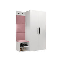 GARDEROBEN-SET Medi IV - Hellrosa/Schwarz, Holzwerkstoff/Kunststoff (80/191/50cm) - MIRJAN24