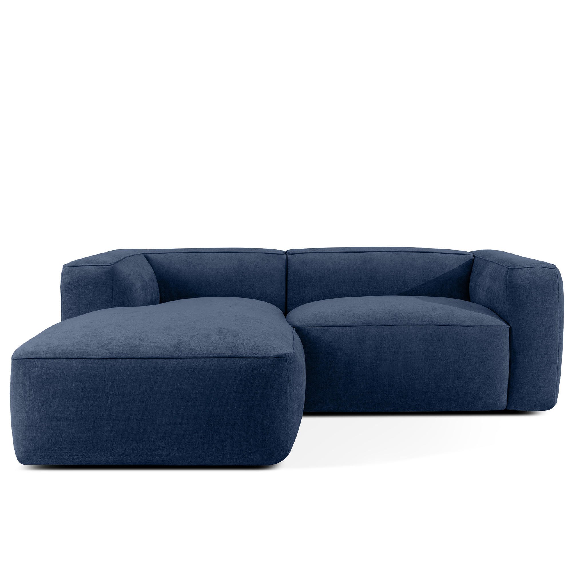 ECKSOFA LINKS FUBBO, Dunkelblau - Dunkelblau, Holz/Holzwerkstoff (225/176cm) - KONSIMO®