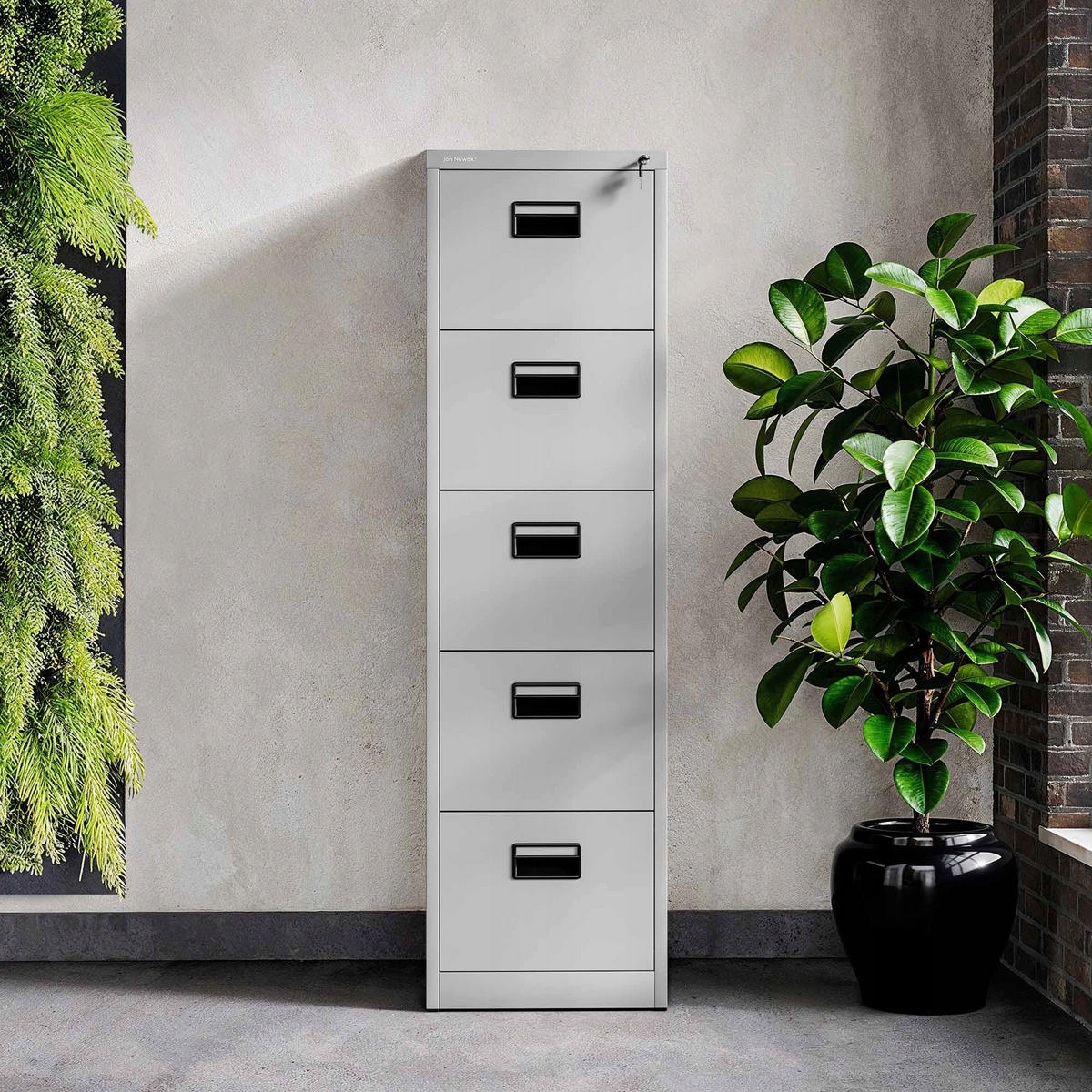 AKTENSCHRANK mit 5 Schubladen SARA V5 - Grau, Metall (46/162/62cm) - Jan Nowak