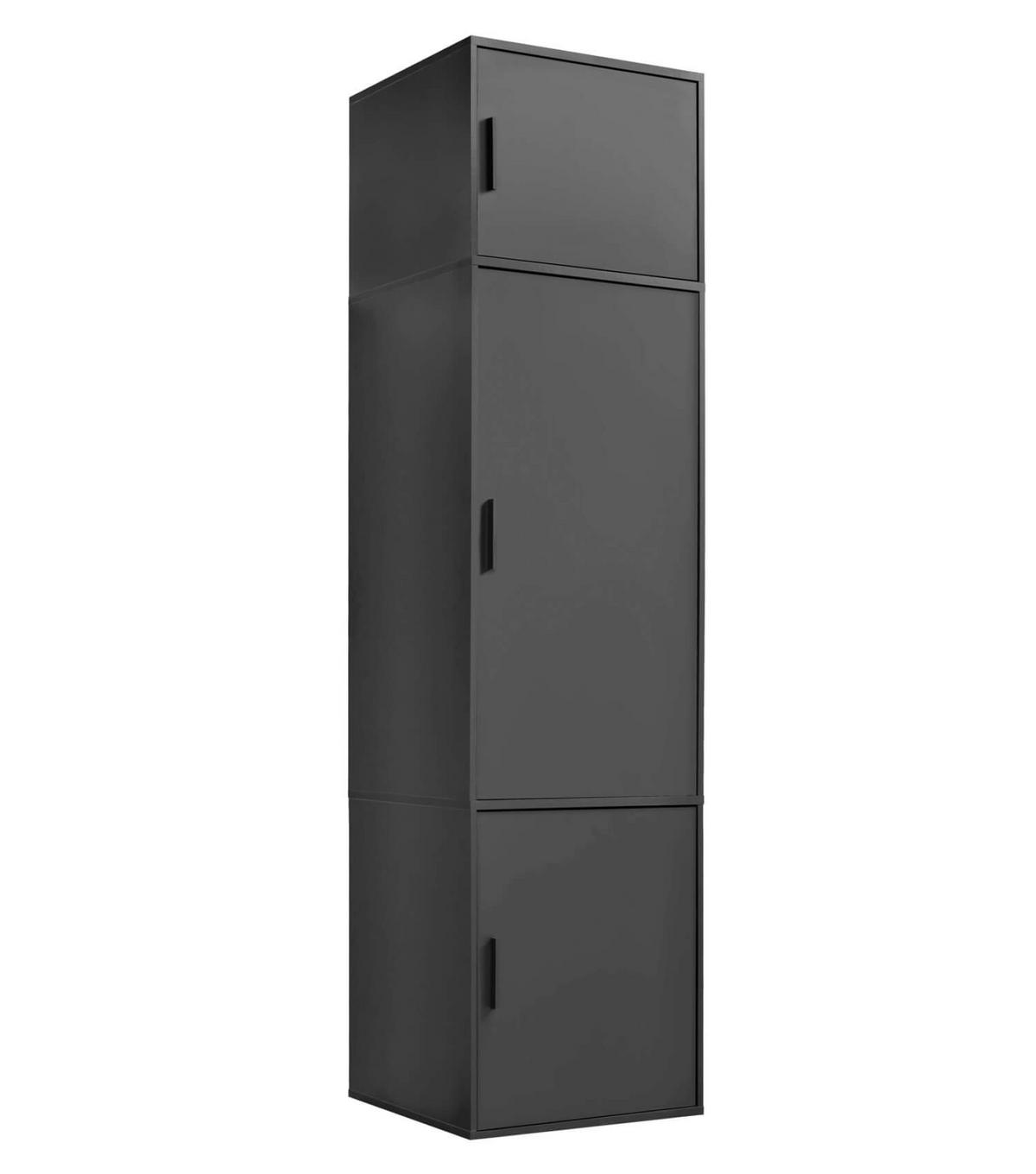KLEIDERSCHRANK Der Grenzenlose - Anthrazit, Holzwerkstoff (60/234/58cm) - Mokebo