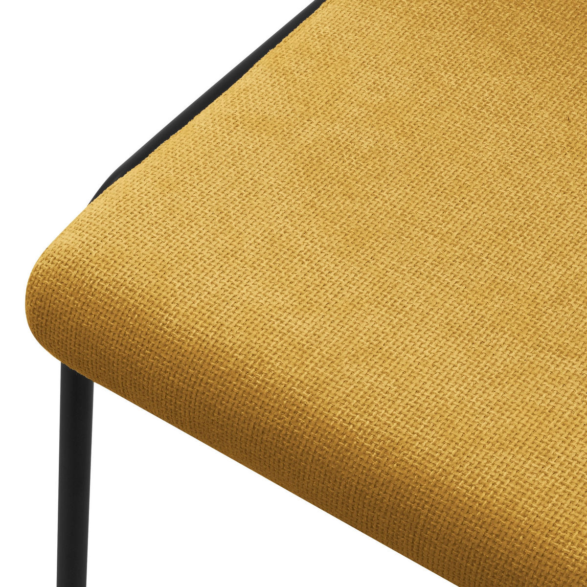 ESSZIMMERSTUHL 2er Set Senf aus Polyester - Gelb/Schwarz, Textil/Metall (49/94/62cm) - ML-DESIGN