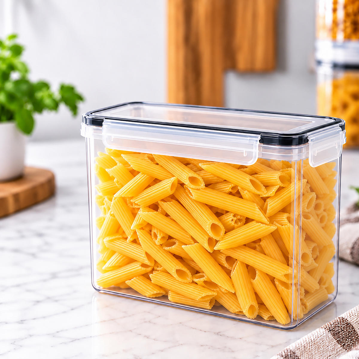 DÓZY Transparentní 24dílná-sada plast klikací uzávěr - čirá, plast - Relaxdays