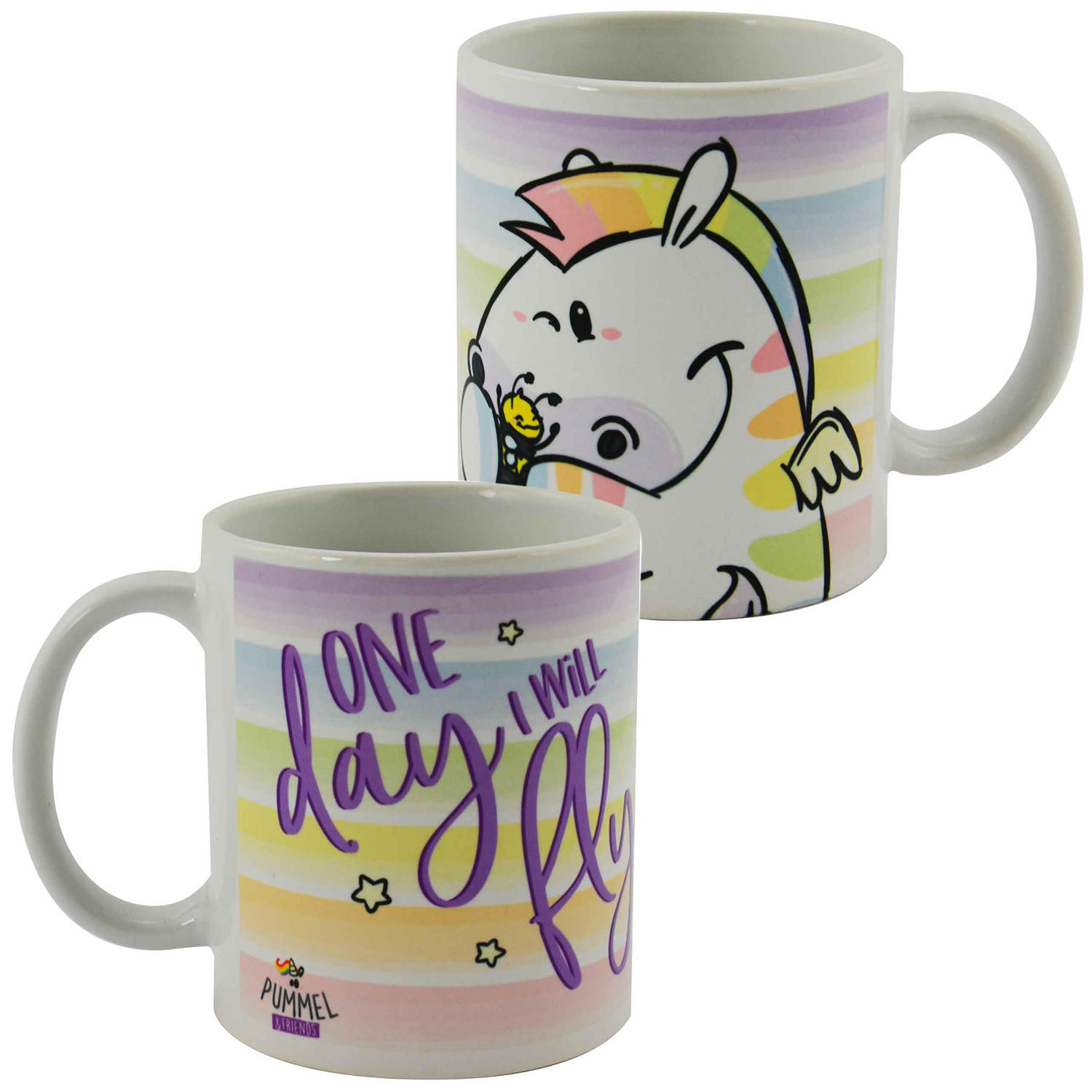 KAFFEEBECHER Pummel & Friends Zebrasus - One day I will fly Mehrfarbig 320 ml - Multicolor, Keramik (0.32L) - United Labels