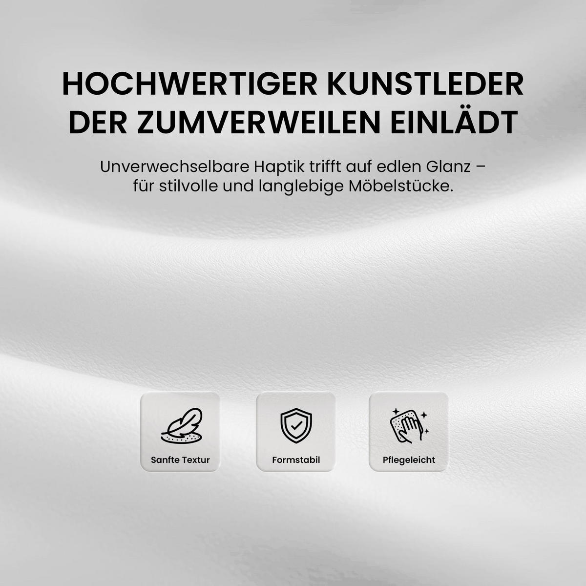 SCHWINGSTUHL 2er Set Lederlook Weiß - Weiß, Textil/Metall (55/88/60cm) - CLP