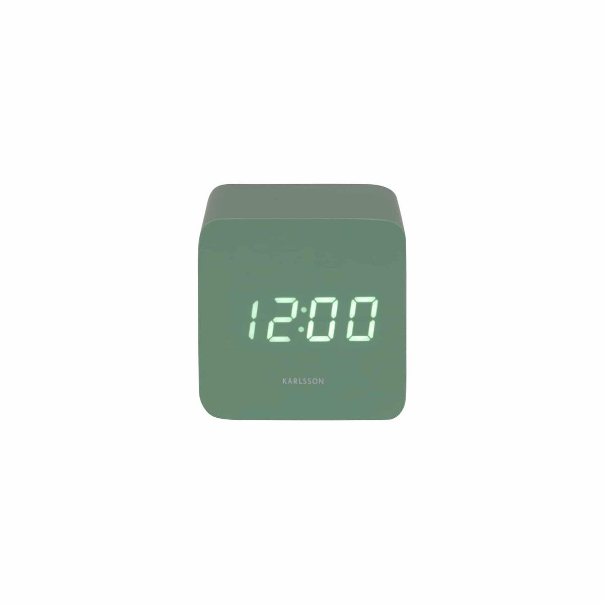 WECKER Spry Square Grün 6.6/6.8/6.6 cm - Grün, Holz (6.8/6.6/6.6cm) - Karlsson