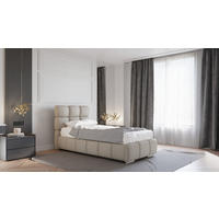 POLSTERBETT Bliss 90 x 200 cm mit Bettkasten und Lattenrost federkernmatratze 18cm - braun - Braun, Holz (90/200cm) - Homesy