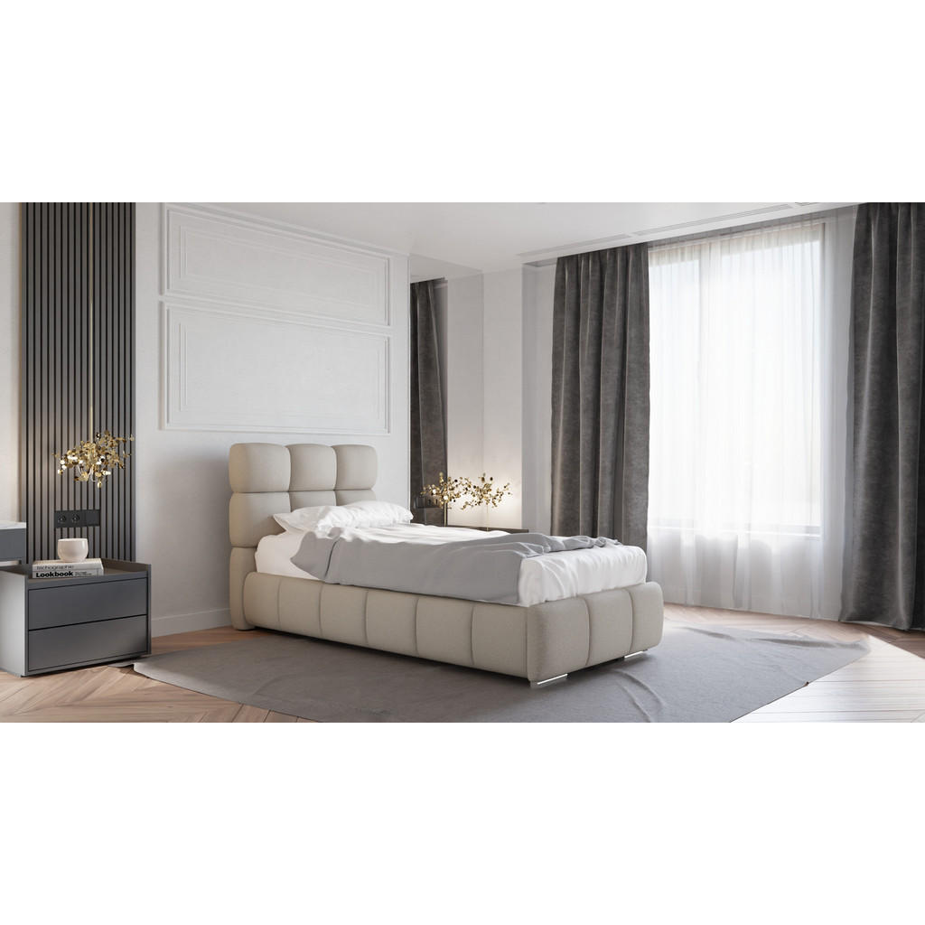 Thumbnail - Panda Möbel Polsterbett, Braun, Holz, Mode, 90x206 cm, Oeko-Tex® Standard 100, Schlafzimmer, Betten, Polsterbetten