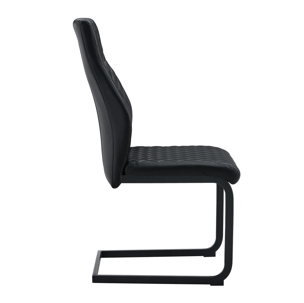 ESSTISCH-SET 4-tlg. 85 cm Glas Schwarz - Schwarz, Metall (85/76/85cm) - Meubliv