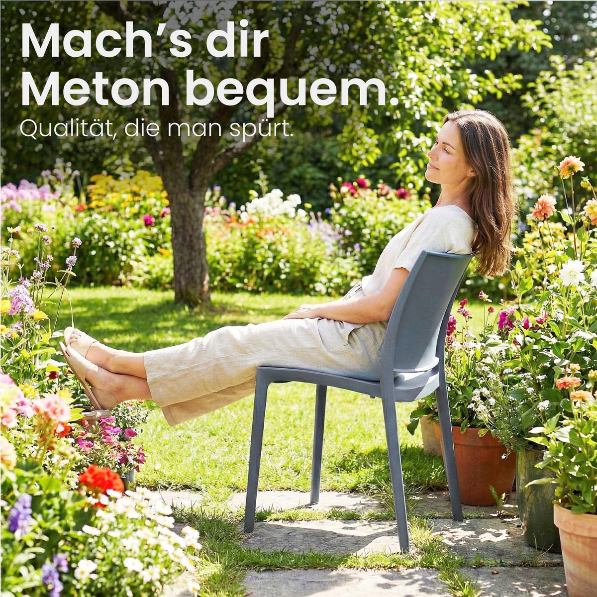 GARTENSTUHL Kunststoff Grau - Grau, Kunststoff (42/81/49cm) - CLP