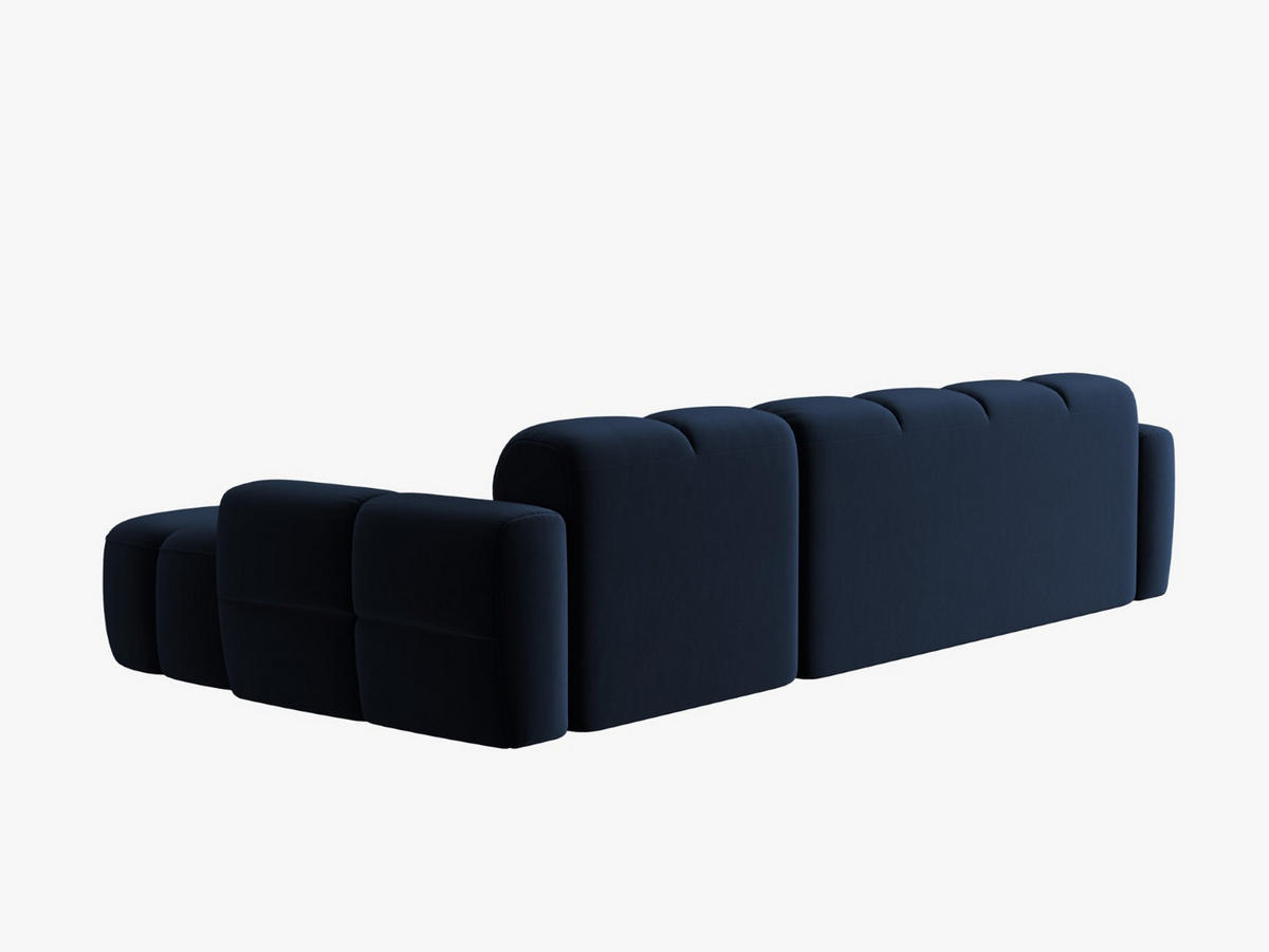 ECKSOFA rechts Lisa aus Samt königsblau 4 Sitzplätze - Dunkelblau, Textil (170/310cm) - Micadoni