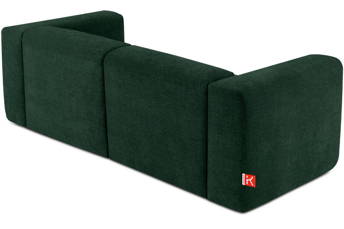 2-SITZER-MODULSOFA BUFFO mit extrem weicher und bequemer Sitzfläche, Gewebestoff, maritim - Grün, Textil (210/73/96cm) - KONSIMO®