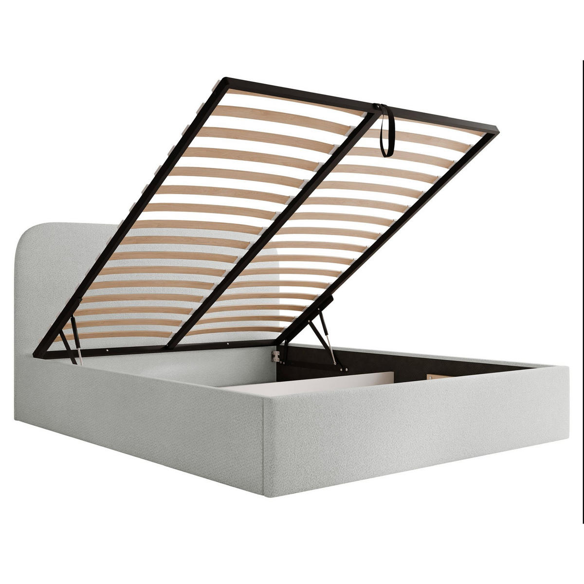 POLSTERBETT Sonvivo Hellgrau Chenille 140x200 cm - Hellgrau, Kunststoff/Textil (140/200cm) - Selsey