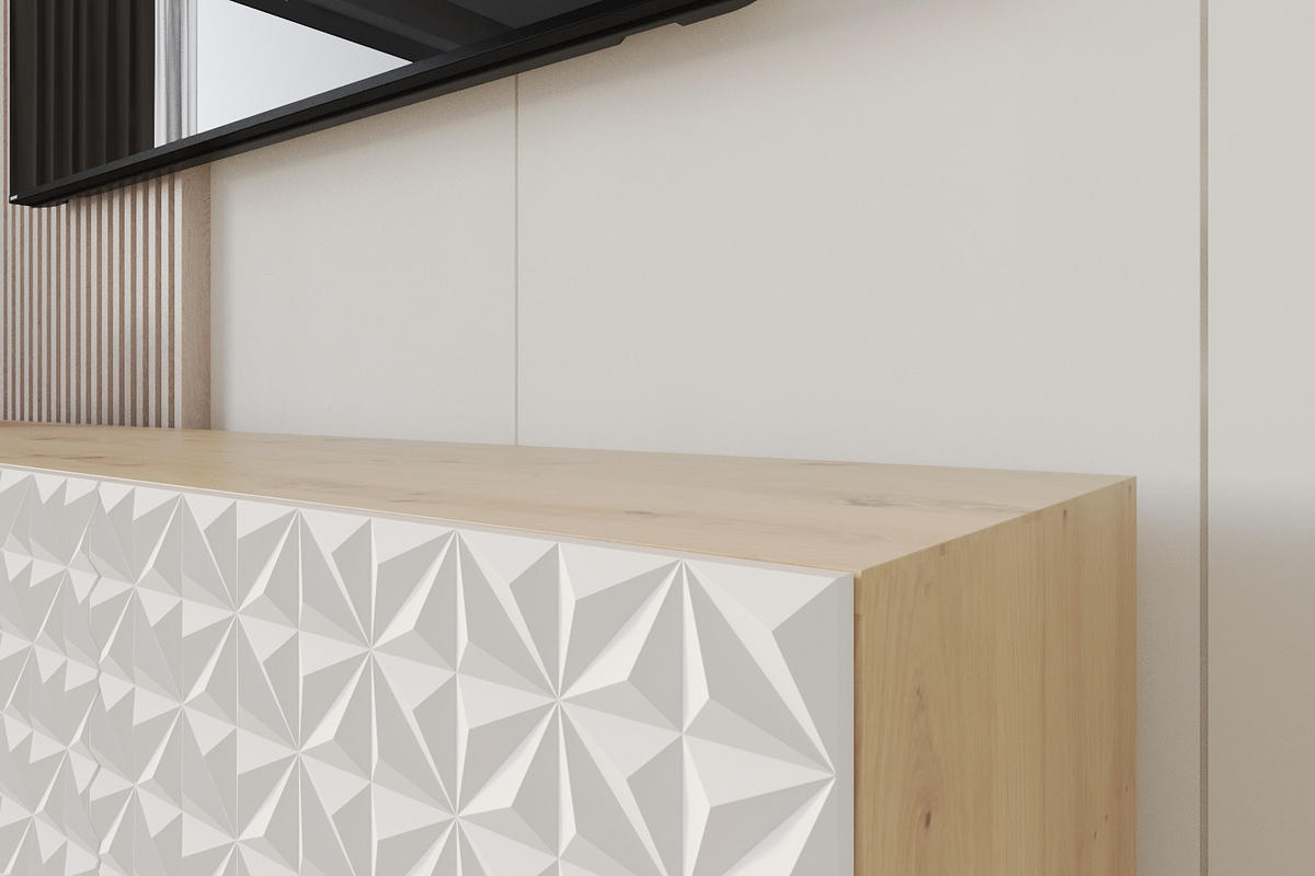 LOWBOARD VIRA-W 2x100x40x41 cm - Artisan / Weiß - Weiß, Holzwerkstoff (200/40/41cm) - ALTDECOR