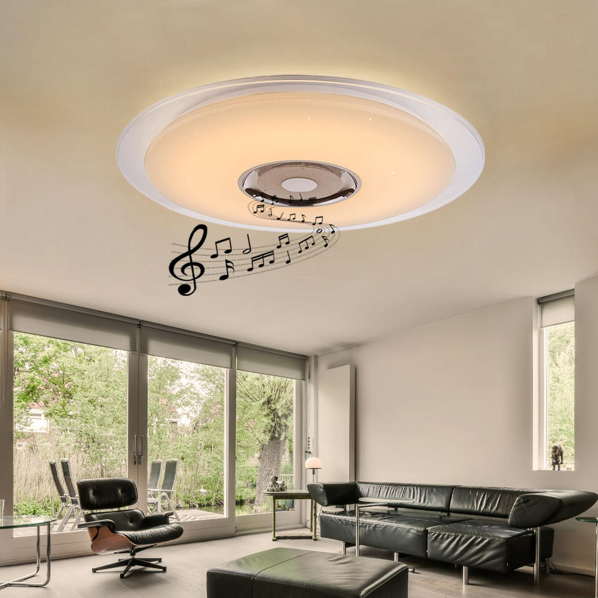 LED DECKENLEUCHTE Tune Silber Metall Acryl - Silberfarben, Metall (60/60/6.1cm) - Globo Lighting