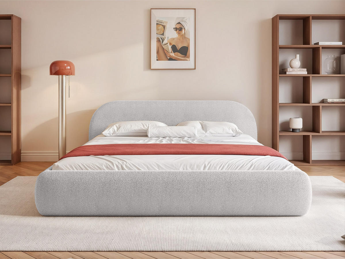 POLSTERBETT Dmar 200x200 cm, Hellgrau - Hellgrau, Textil (200/200cm) - Fedve