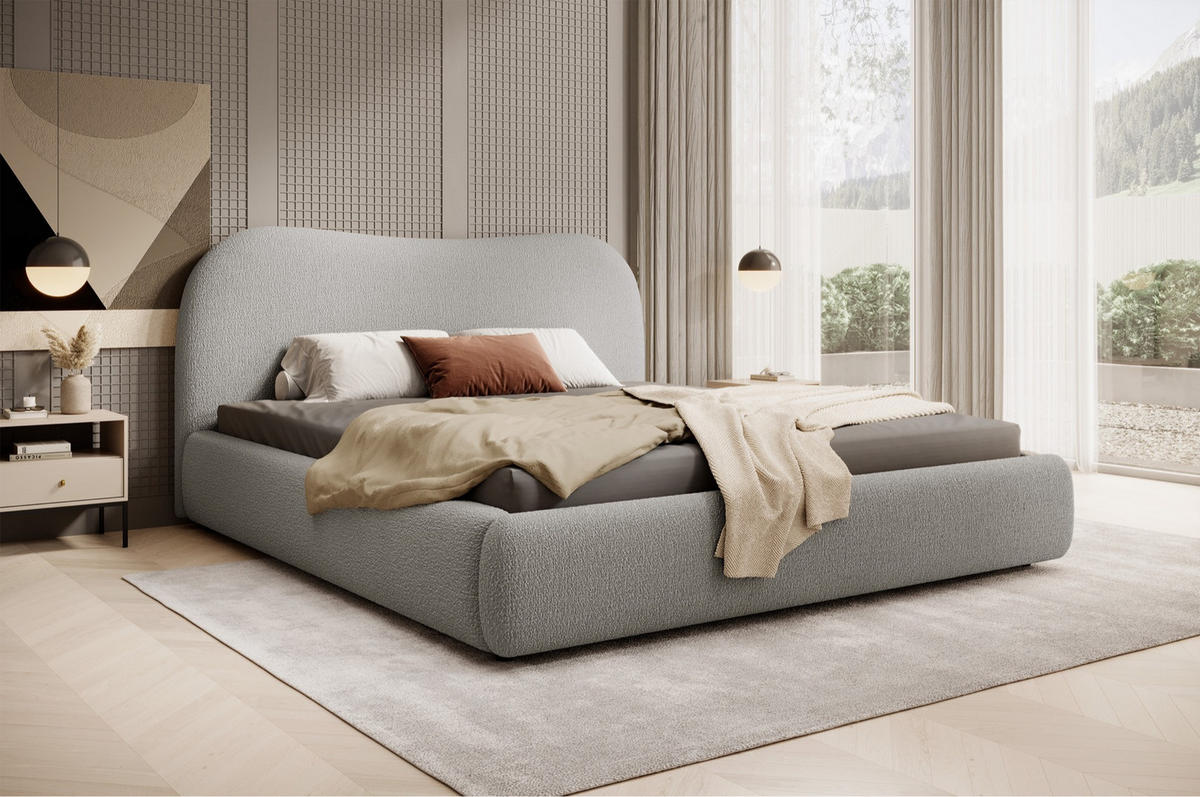 POLSTERBETT SIMSALO Dunkelgrau 140x200 cm - Dunkelgrau/Schwarz, Holz/Textil (140/200cm) - Selsey