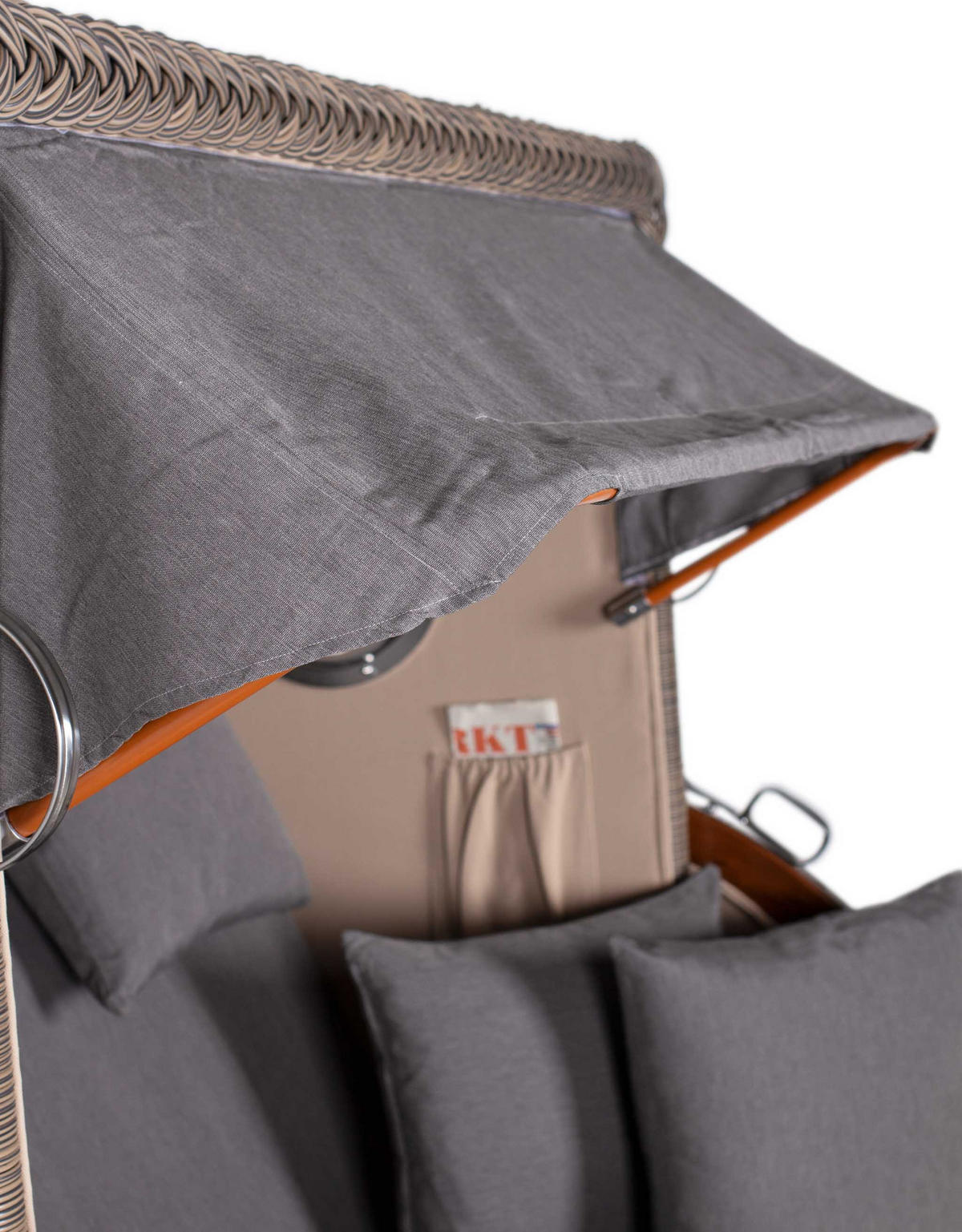 STRANDKORB XXL Düne Grande 2,5 Sitzer - Braun/Grau, Metall (142/170/95cm) - Mr. Deko