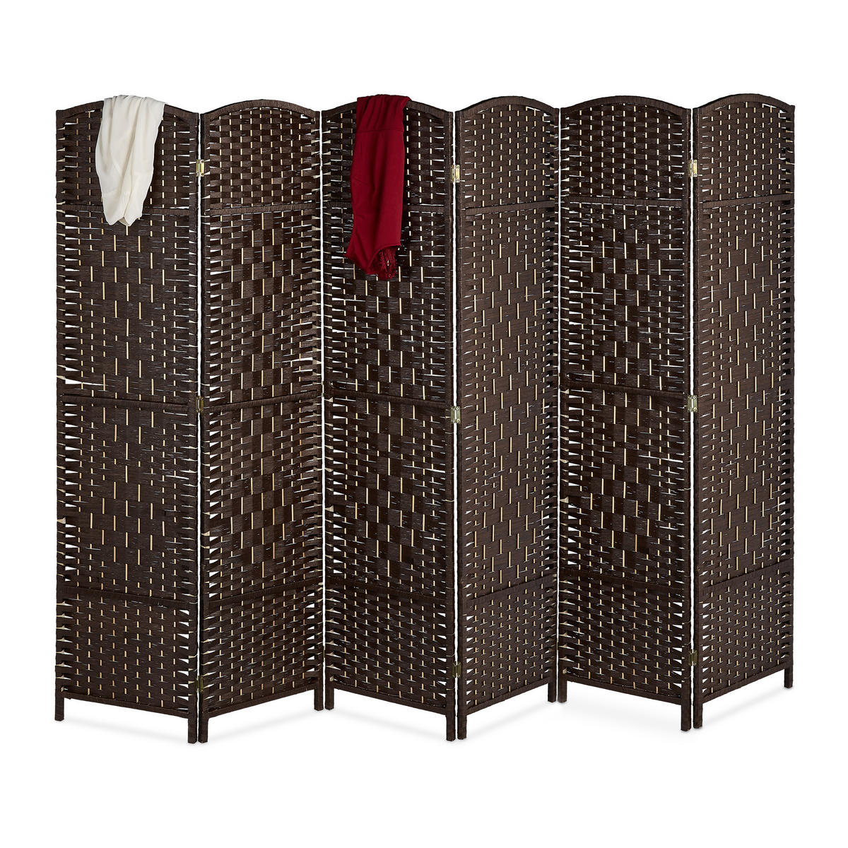 PARAVENT - Braun, Holz/Papier (240/170/2cm) - Relaxdays