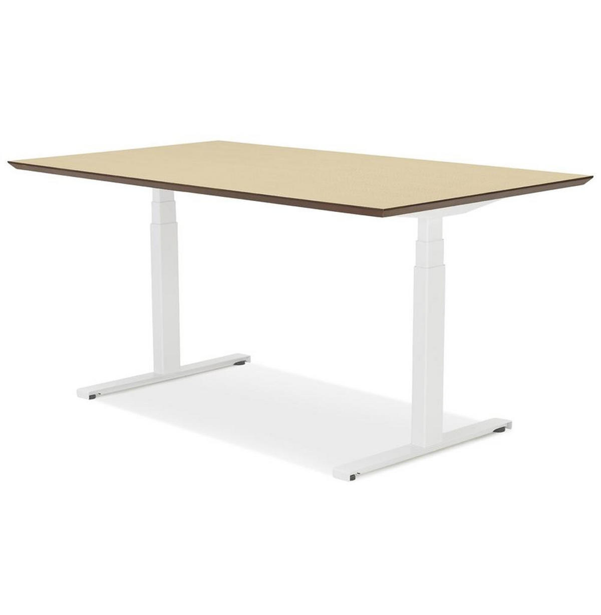 SCHREIBTISCH Höhenverstellbar Elektrisch Ergonomisch SIVANO, Beige-Weiß 150x70x128 cm - Beige/Weiß, Holzwerkstoff/Metall (70/150/128cm) - KADIMA DESIGN