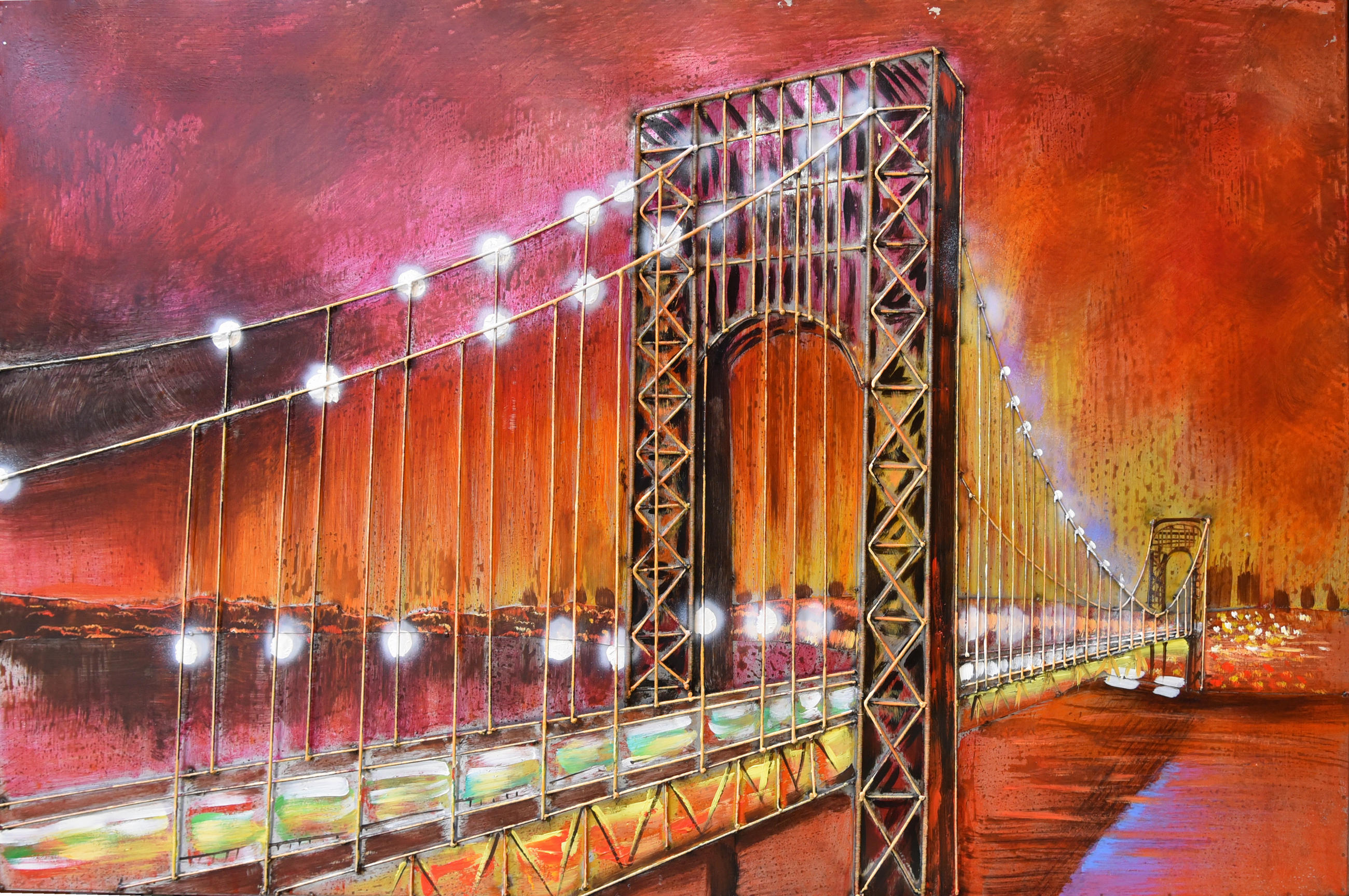 3D-METALLBILD Brücke Stahl Bunt 80x4x120,5cm - Multicolor, Metall (4/80cm) - DELUKE