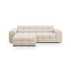 ECKSOFA links Kendal aus strukturiertem Stoff beige 4 Sitzplätze - Beige, Textil (173/256cm) - Micadoni