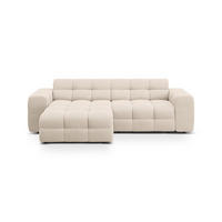 ECKSOFA links Kendal aus strukturiertem Stoff beige 4 Sitzplätze - Beige, Textil (173/256cm) - Micadoni