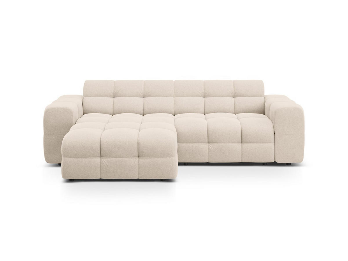 ECKSOFA links Kendal aus strukturiertem Stoff beige 4 Sitzplätze - Beige, Textil (173/256cm) - Micadoni