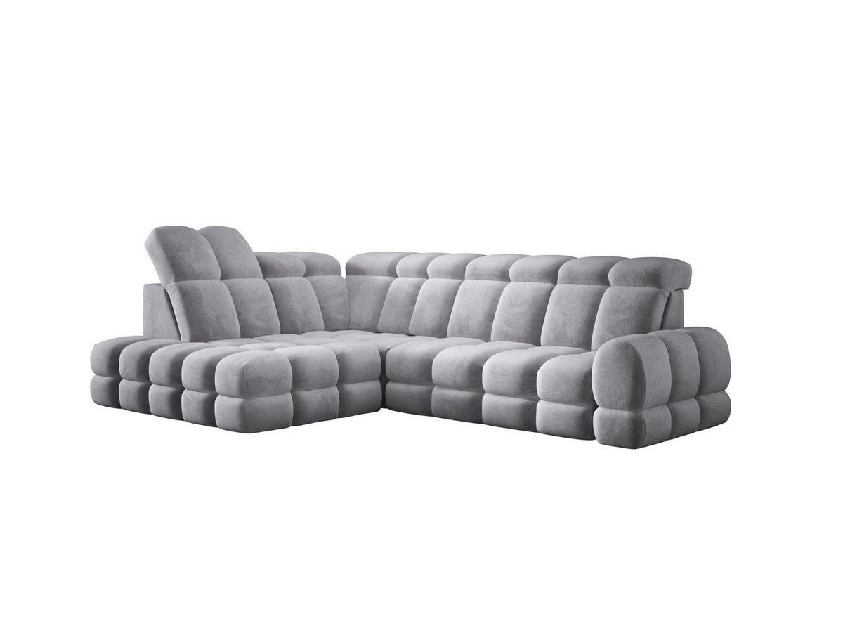 ECKSOFA TOLLO Salvador-stoff L-form 302x217x105 cm grau - Grau, Holz/Textil (302/217cm) - DomoHome