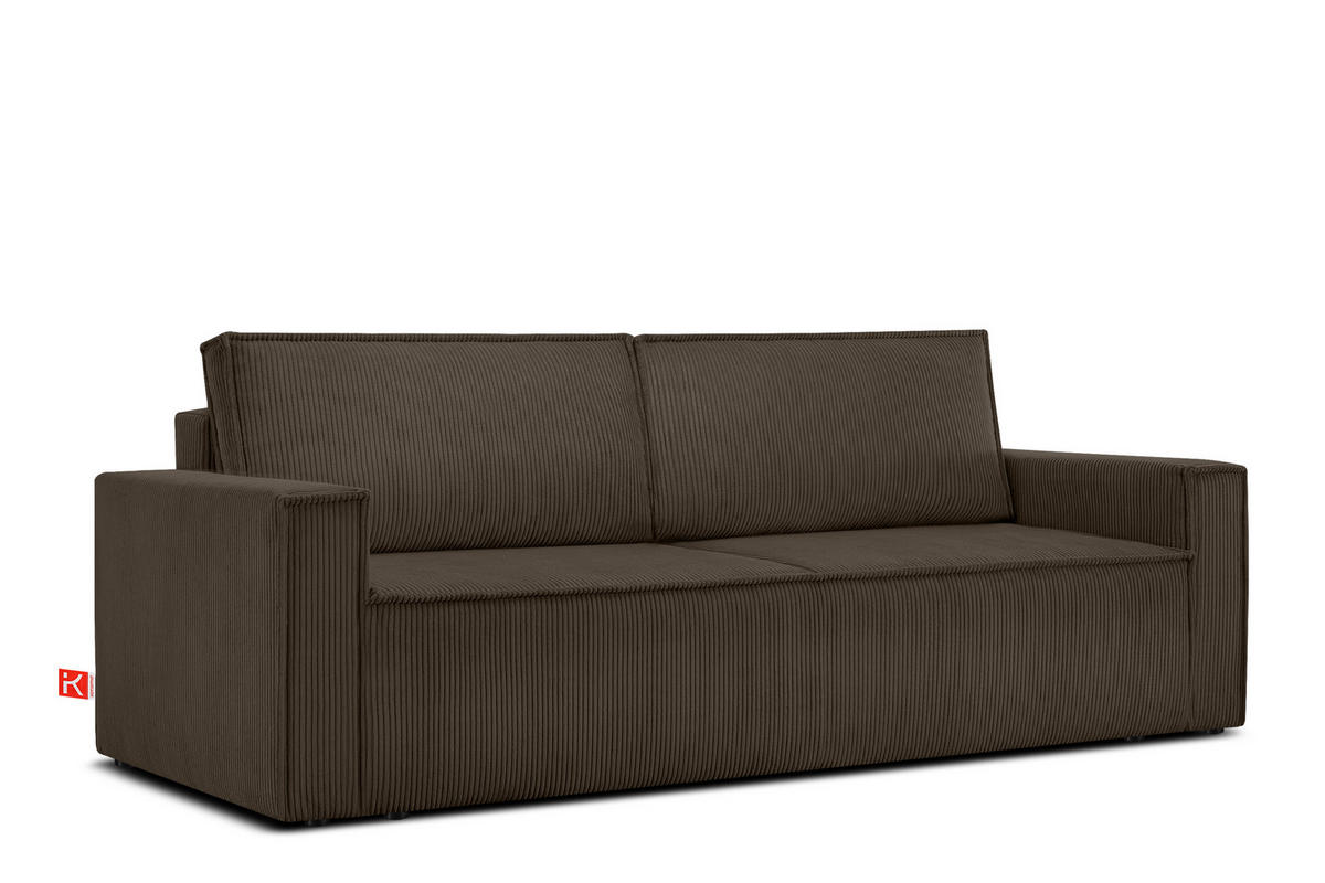 SCHLAFSOFA NAPI in Pet Friendly Cord-Stoff, braun - Schwarz/Braun, Textil (228/89/101cm) - KONSIMO®