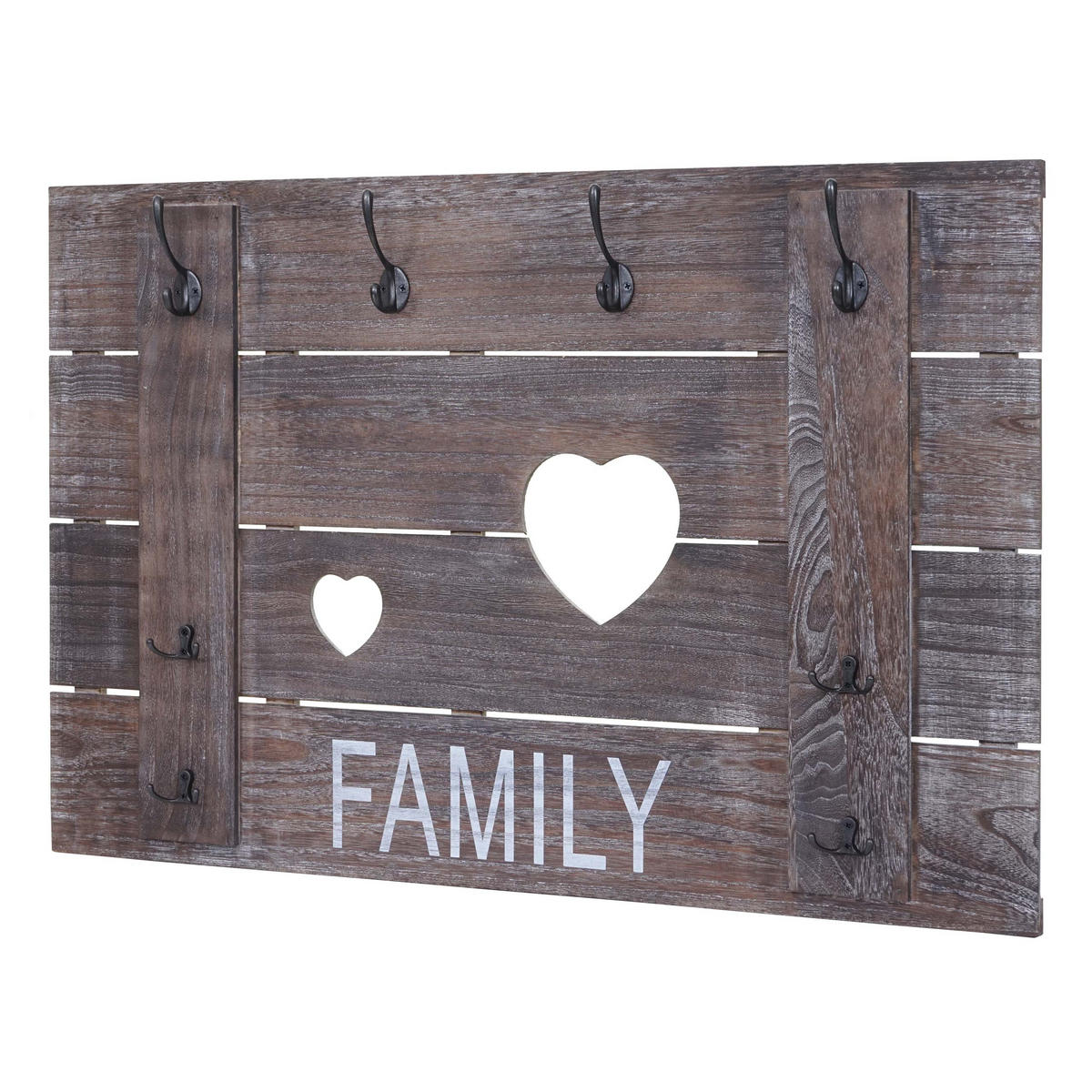 WANDGARDEROBE FAMILY SHABBY-LOOK Braun - Braun, Holz (90/60/3cm) - MCW