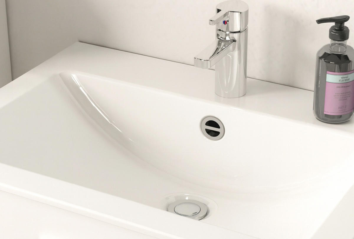 BADMÖBEL-SET Eiche Artisan 3-teilig, Badkombination 135 cm inklusive Waschbecken, Cover - Schwarz/Eiche Artisan, Glas/Keramik (135/185/46cm) - Inn.Furn