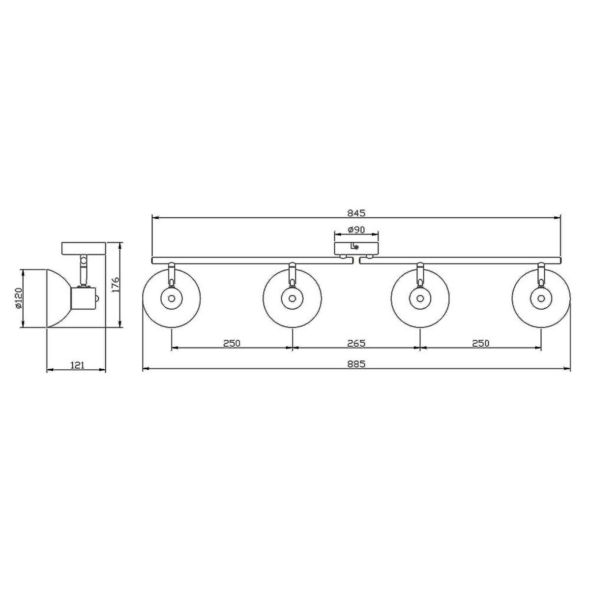 LED DECKENLEUCHTE Metall Schwarz Gold - Schwarz, Metall (85/12/17.6cm) - Globo Lighting