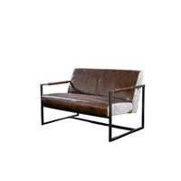 SOFA LIANO Braun Leder - Dunkelbraun/Schwarz, Leder (125/81/81cm) - KAWOLA