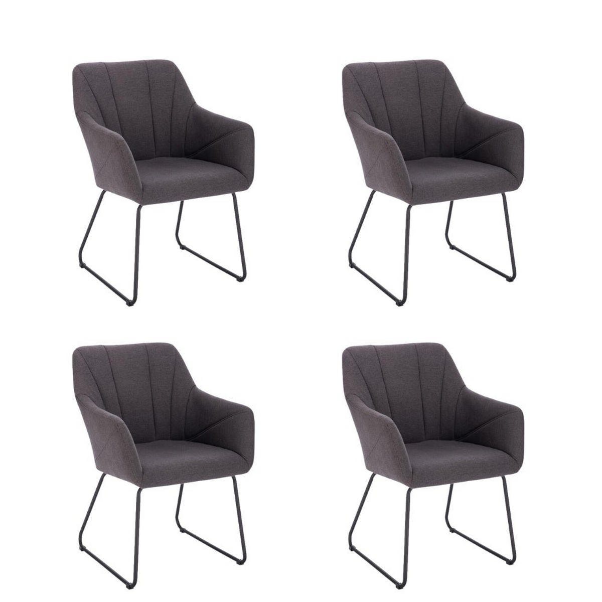 ESSZIMMERSTUHL PAKU - Menge: 4 - Anthrazit, Textil/Metall (59/84/64cm) - Home Deluxe