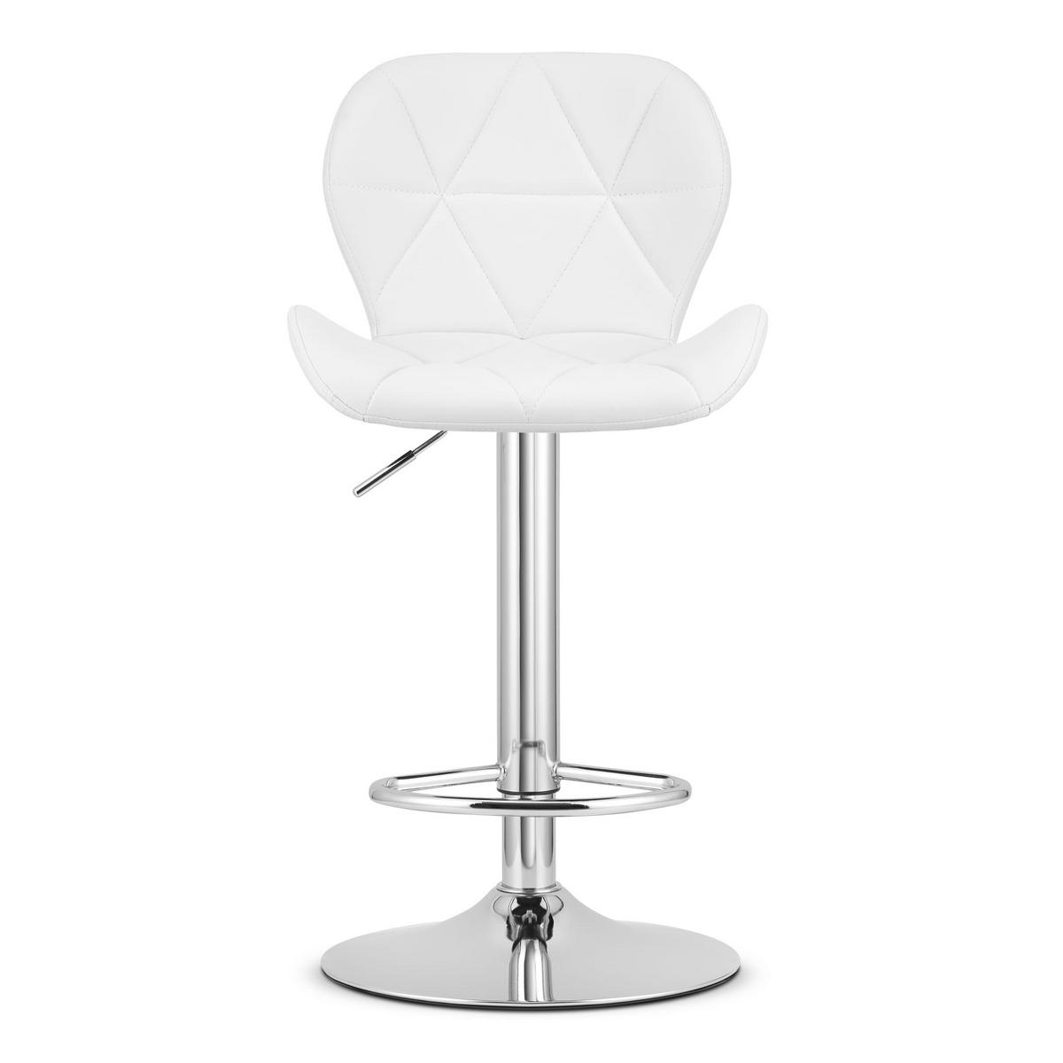 BARHOCKER WEST ECO weißer Sitz, Chrombasis - Weiß, Leder (46/111/48.5cm) - Valora