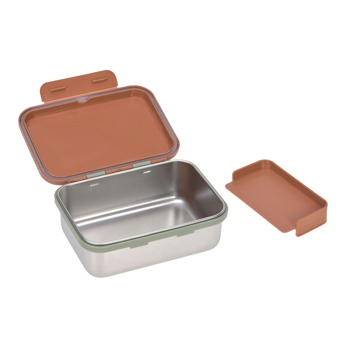 EDELSTAHL LUNCHBOX Happy Prints Karamell 17,3 x 13,3 x 6,9 cm - Braun, Metall (13.3/6.9/17.3cm) - Lässig