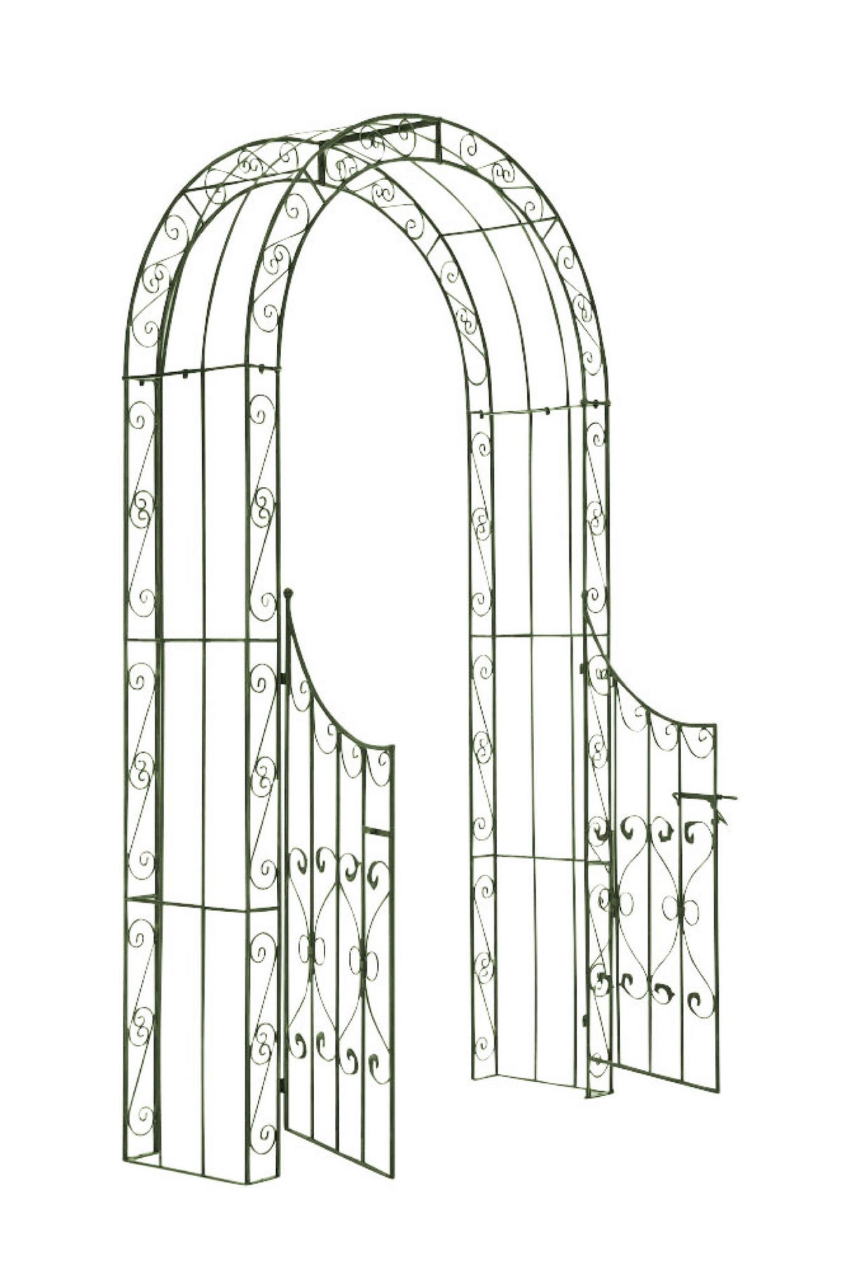 ROSENBOGEN Shinay mit Tor antik-grün - Grün, Metall (128/245/26cm) - TPFGarden