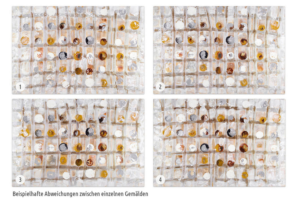 ACRYLBILD HANDGEMALT 120/80 cm - Silberfarben/Goldfarben, Holz/Textil (120/80cm) - KUNSTLOFT
