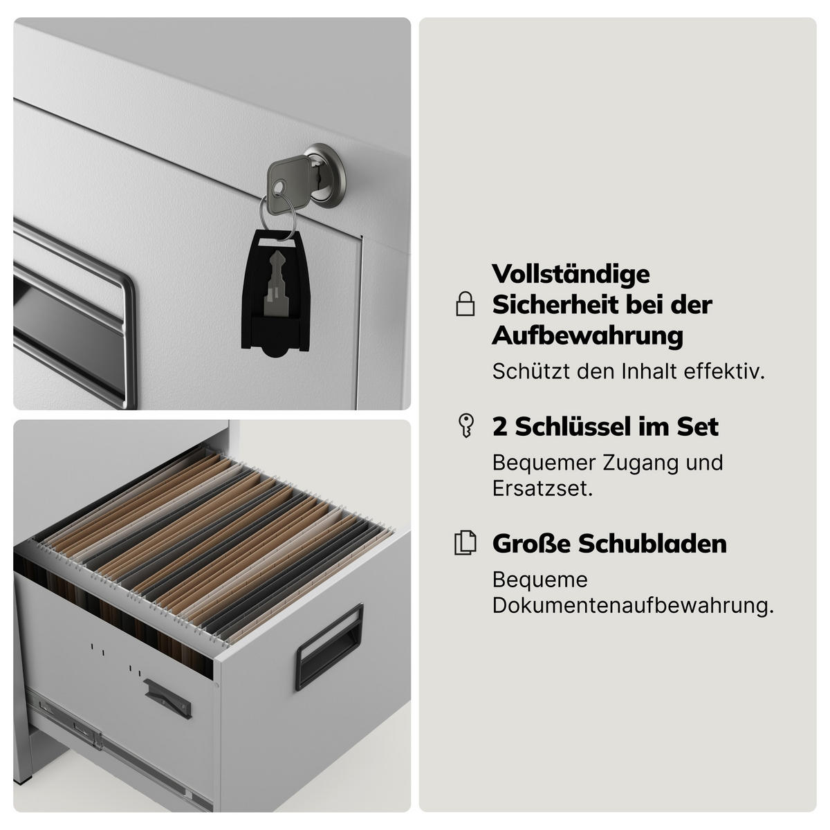 AKTENSCHRANK aus Metall SARA V5 460 x 1625,5 x 600 mm - Grau, Metall (46/163/60cm) - Jan Nowak
