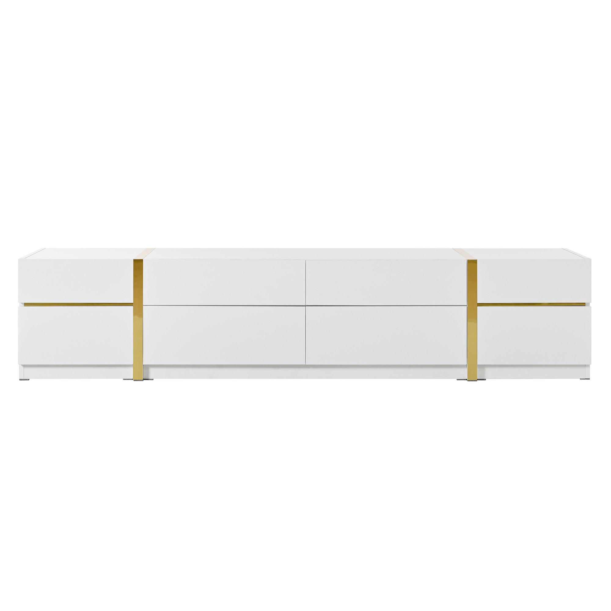 TV-LOWBOARD GL3101W Weiß 180/40/38 cm - Weiß, Holzwerkstoff (180/38/40cm) - PANGIVO