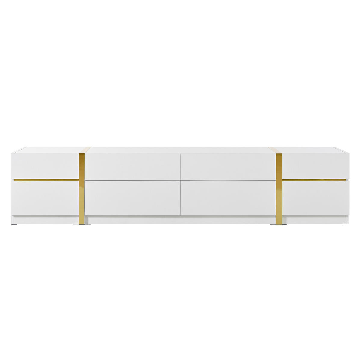 TV-SCHRANK 180/40/38 cm Weiß aus MDF mit 4 Schubladen und 2 Türen - Weiß, Holzwerkstoff (180/38/40cm) - OKWISH