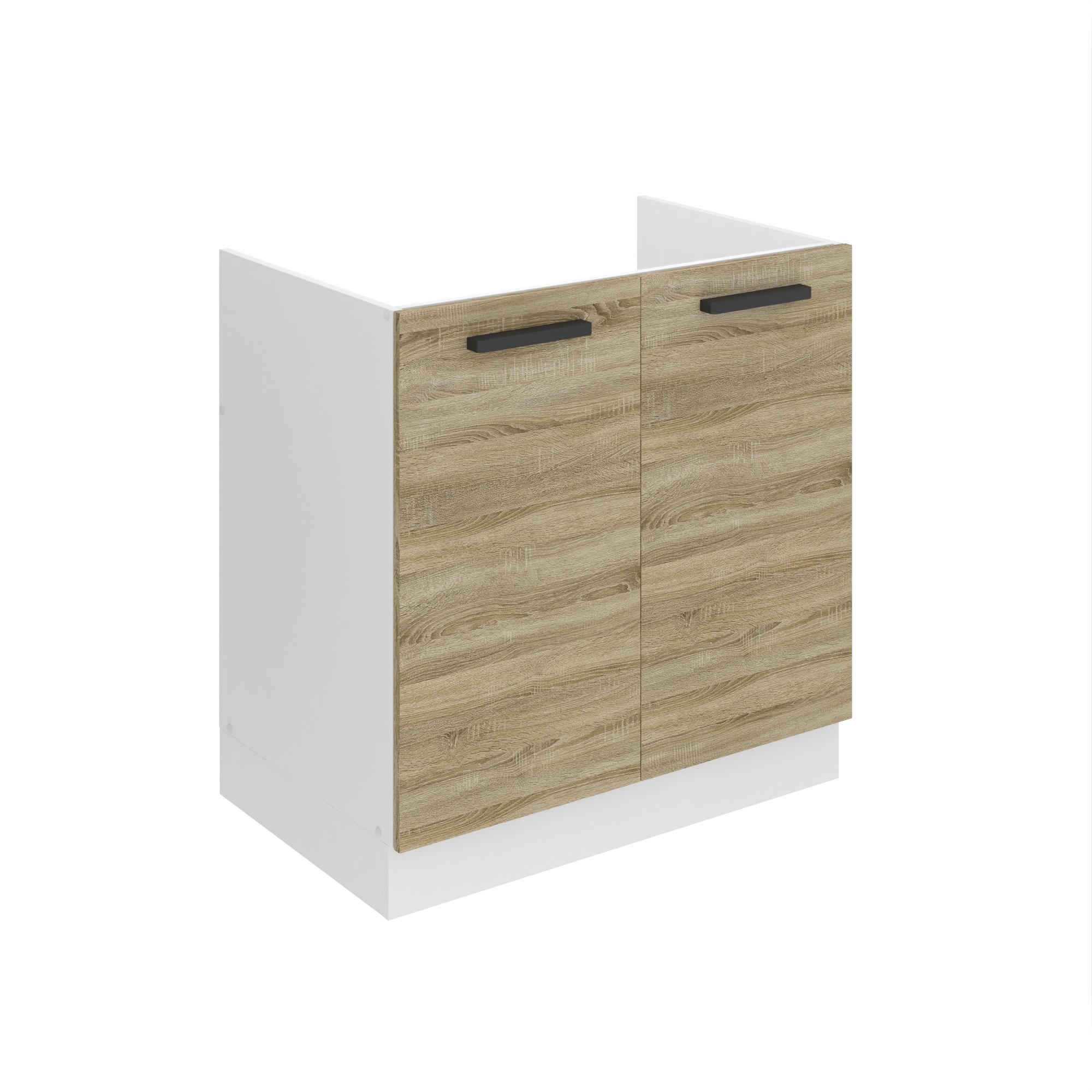 B BELINI GROUP SKŘÍŇKA POD DŘEZ 80 cm SDZ, bez pracovní desky, s 2 dvířky, Dub Sonoma