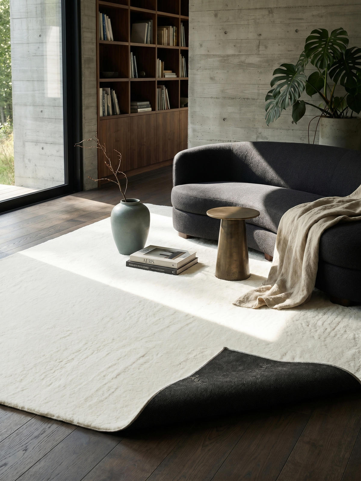 KURZFLORTEPPICH Antirutsch Uni RUTOR Polyester Creme 160 x 220 cm - Beige, Textil (160/220cm) - KADIMA DESIGN