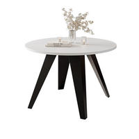 COUCHTISCH FRESCO 75/50 cm runden, Schwarz / Arktisweiß - Schwarz/Weiß, Metall (75/75/50cm) - Idohome