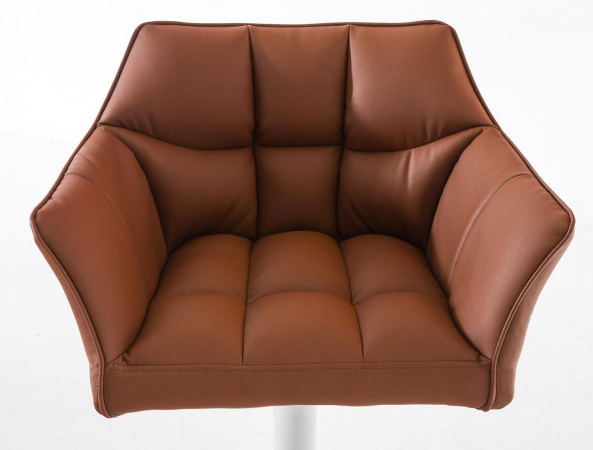 BARHOCKER 2er Set Lederlook Hellbraun - Hellbraun/Weiß, Textil/Metall (64/88/45cm) - CLP