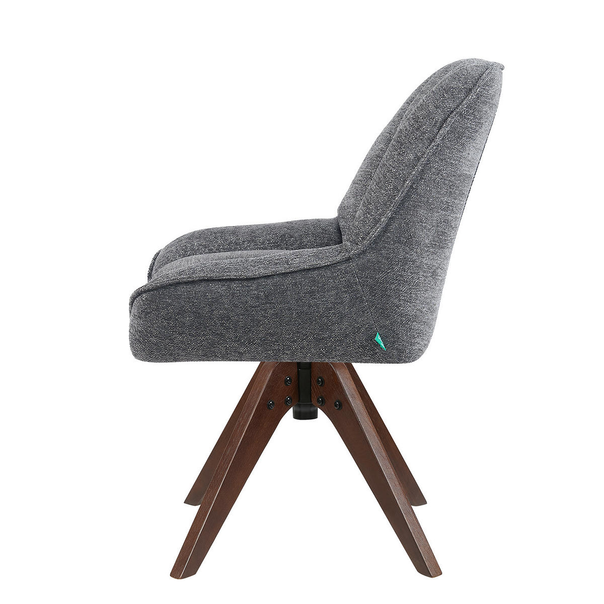 DREHSTUHL Mika-Lio 2er-Set - Nussbaumfarben/Grau, Eichenholz/Holz (60/88/68cm) - DUBI Möbel