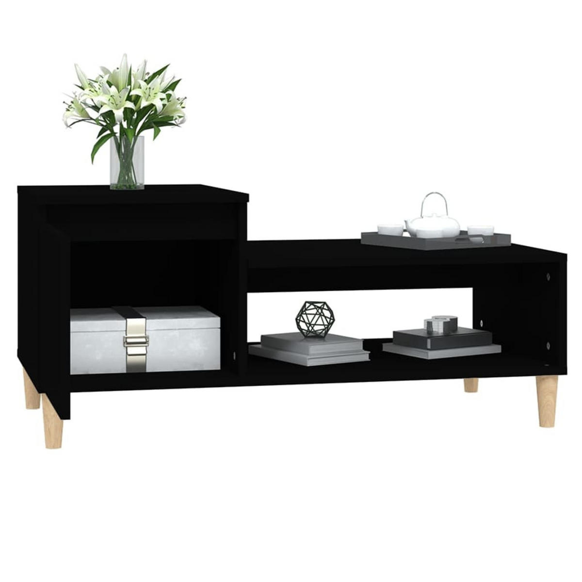 COUCHTISCH Schwarz 100x50x45 cm Holzwerkstoff - Schwarz, Holzwerkstoff (100/50/45cm) - furnicato