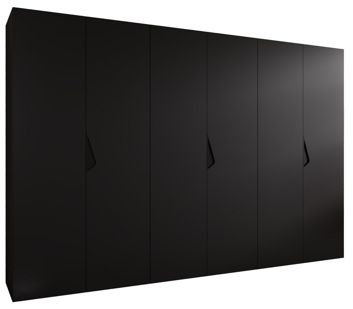 Abiks Möbel Drehtürenschrank Schwarz, Schwarz 300x202x52 cm