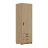 KLEIDERSCHRANK Storicos Geölte Eiche 59,9/190,5/53 cm - 1T3S Modern mit Schubladen - Eichefarben, Holzwerkstoff/Kunststoff (59.9/190.5/53cm) - AX Living
